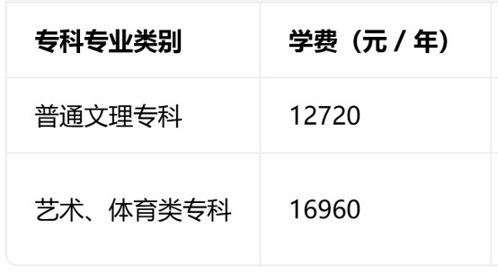四川文化艺术学院专科学费标准