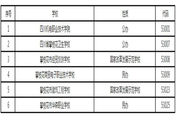 攀枝花职高学院招生